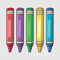 colorful crayons in various shades vector