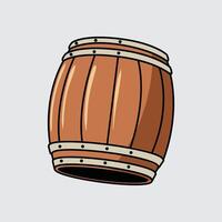 Wooden barrel illustration vector