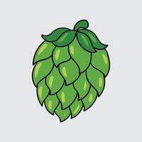 Green hop cone illustration vector