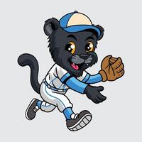 Baseball panther character illustration vector