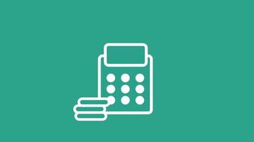 A calculator icon symbolizes accounting, budgeting, or financial calculation necessary for planning expenses, income, and economic decisions video