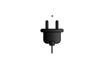 A black power plug symbolizes the essential source of electrical energy needed to activate and operate various electronic devices and machines video