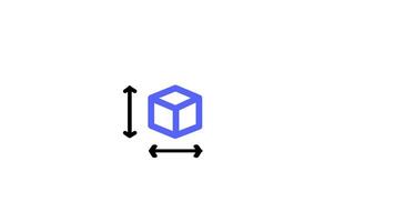 A cube with dimension lines showcases the process of measuring length, width, and height to understand the spatial properties of an object video