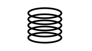 A black coil spring image represents stored mechanical energy, resilience, compression, and elasticity used in various engineering systems video