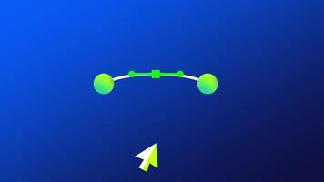 A curved graph with plotted points represents motion, force, or energy in physics, showing how quantities vary in a scientific experiment video