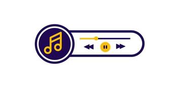An interface slider featuring music notes and control buttons, representing media playback, streaming, or song adjustments in audio platforms video