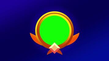 Radiant circle encased in fiery orange wings signifying peak achievement and ultimate mastery in competitive digital ranking video