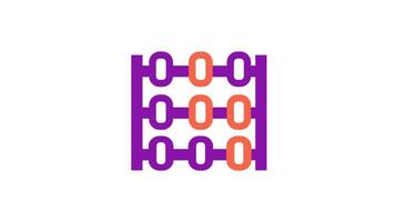 An educational icon of an abacus in pink and purple, symbolizing early mathematics learning, calculation, or vintage counting devices in school settings video