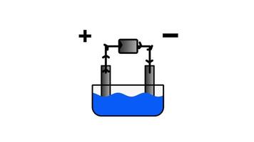 A symbolic representation of energy and power storage with a battery submerged in water, suggesting eco charging or fluid-powered technology video