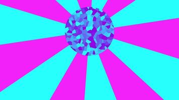 Exploding nucleus of vibrant blue and pink tones suggesting energy burst, fusion, or thematic power explosion in a vibrant visual video