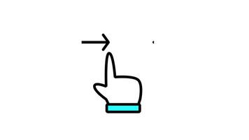 A simple animation showing a hand gesture swiping right, used in UI design to indicate user interaction with touch-based interfaces or applications video