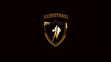 luxury gold basketball symbol on the alpha channel background video