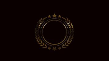 luxury golden badge empty logo alpha channel background video