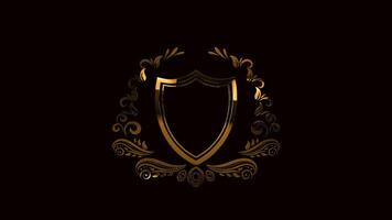 golden crown empty logo on the alpha channel background video