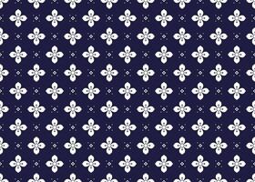 Luxury Seamless white floral blooming on dark blue background, ethnic fabric pattern, Portuguese style, design for cloth, carpet, batik, wallpaper, wrapping etc. vector