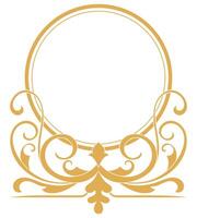 Circle border, vintage gold frame, vip brand vector