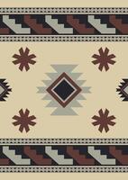 Geometric Aztec tribal pattern in earth tones vector