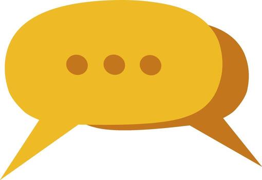 charla burbuja icono, plano amarillo charla burbuja icono con Tres puntos indicando mecanografía o cargando mensaje vector