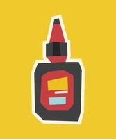 Colorful glue bottle illustration vector