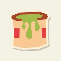Colorful container with green liquid vector