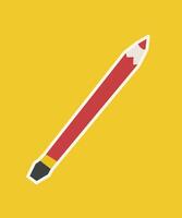 Red pencil illustration on yellow background vector