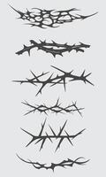 Thorn pointed brunch brutalism element streetwear clothing design editable vector