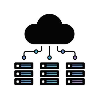 Cloud Computing Infrastructure Servers Network Data Storage System vector