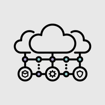 Cloud Computing Network Infrastructure Secure Data Storage and Management System vector