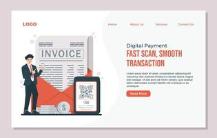 Digital payment invoice and mobile transaction vector