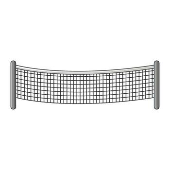 A cartoon icon of a padel net, distinguishing it from a tennis net by its lower height, representing the division of the court. vector