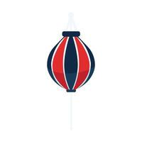 A flat design icon of a speed bag hanging from a pole, used for developing hand-eye coordination and speed. vector