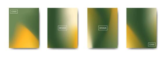 Modern green and yellow design covers vector