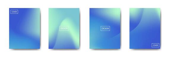 Gradient cover designs in blue hues vector