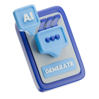 Smartphone AI Assistant 3D Illustration png