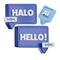 AI Text Translator 3D Illustration png