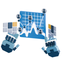 virtual research of customers 3D Illustration png