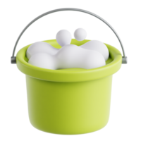 Bucket Filled With Water 3D Illustration png
