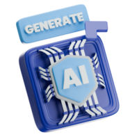 Ai Security Generator 3D Illustration png