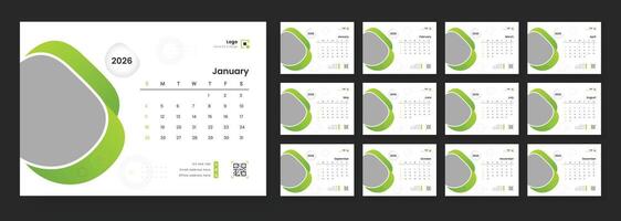 Modern calendar design for January 2026 vector