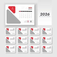 2026 desk calendar design template vector