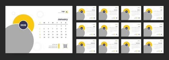 January 2026 calendar design vector