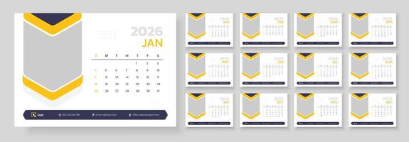 2026 calendar layout design vector
