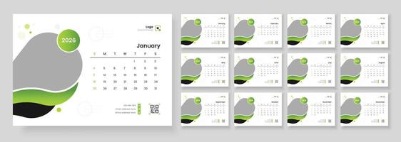 2026 modern calendar design vector