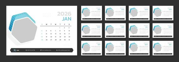 January 2026 calendar design vector