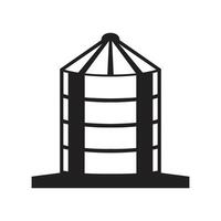 Agricultural grain silo silhouette vector