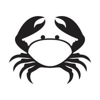 Flat black silhouette of crab vector