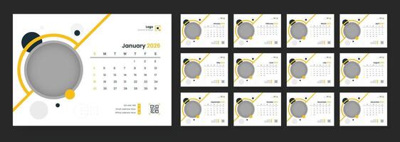 2026 January calendar design example vector