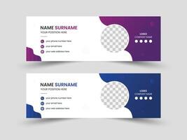 Creative modern email signature template design, corporate business email signature design template vector