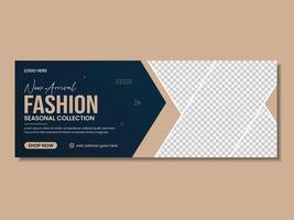 Fashion facebook cover design, stylish banner template for social media vector