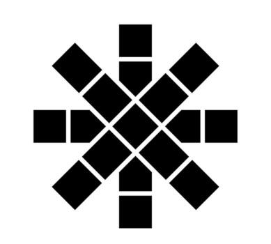 resumen circular foto marco collage diseño conjunto presentando segmentario negro rebanadas y blanco concéntrico contornos, ideal para moderno minimalista diseños vector